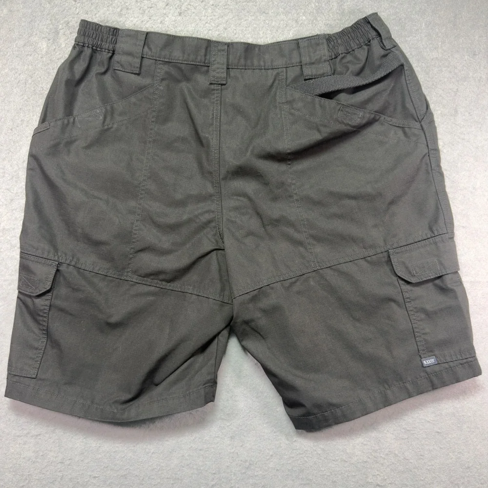 5.11‎ Tactical Mens Black Ripstop Cargo Shorts 42x10 Elastic Waist Multi-Pocket